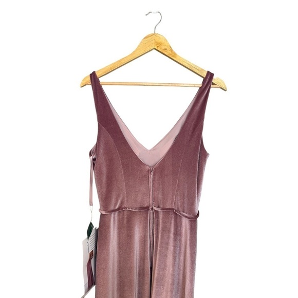 Morilee Madeline Gardner Vintage Velvet Bridesmaid Dress with V-Neckline Gown 10 - Picture 8 of 9